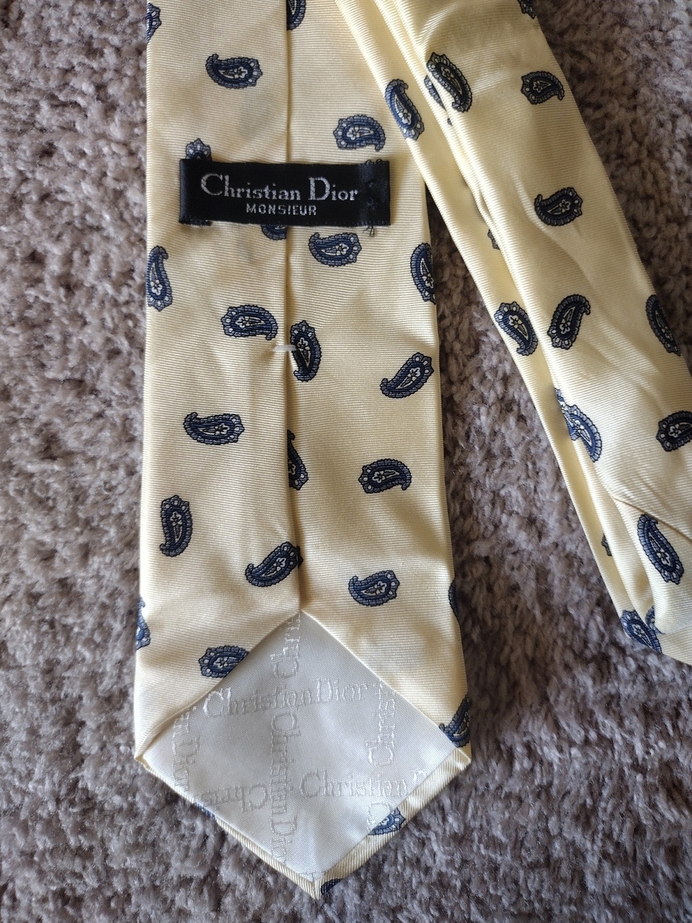 Christian Dior Vintage Tie Yellow And Blue